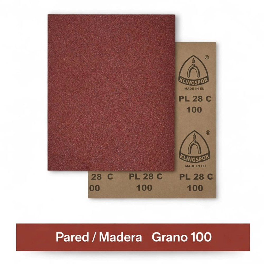 KLINGSPOR LIJA MADERA PL28C GRANO 100 (PARED)