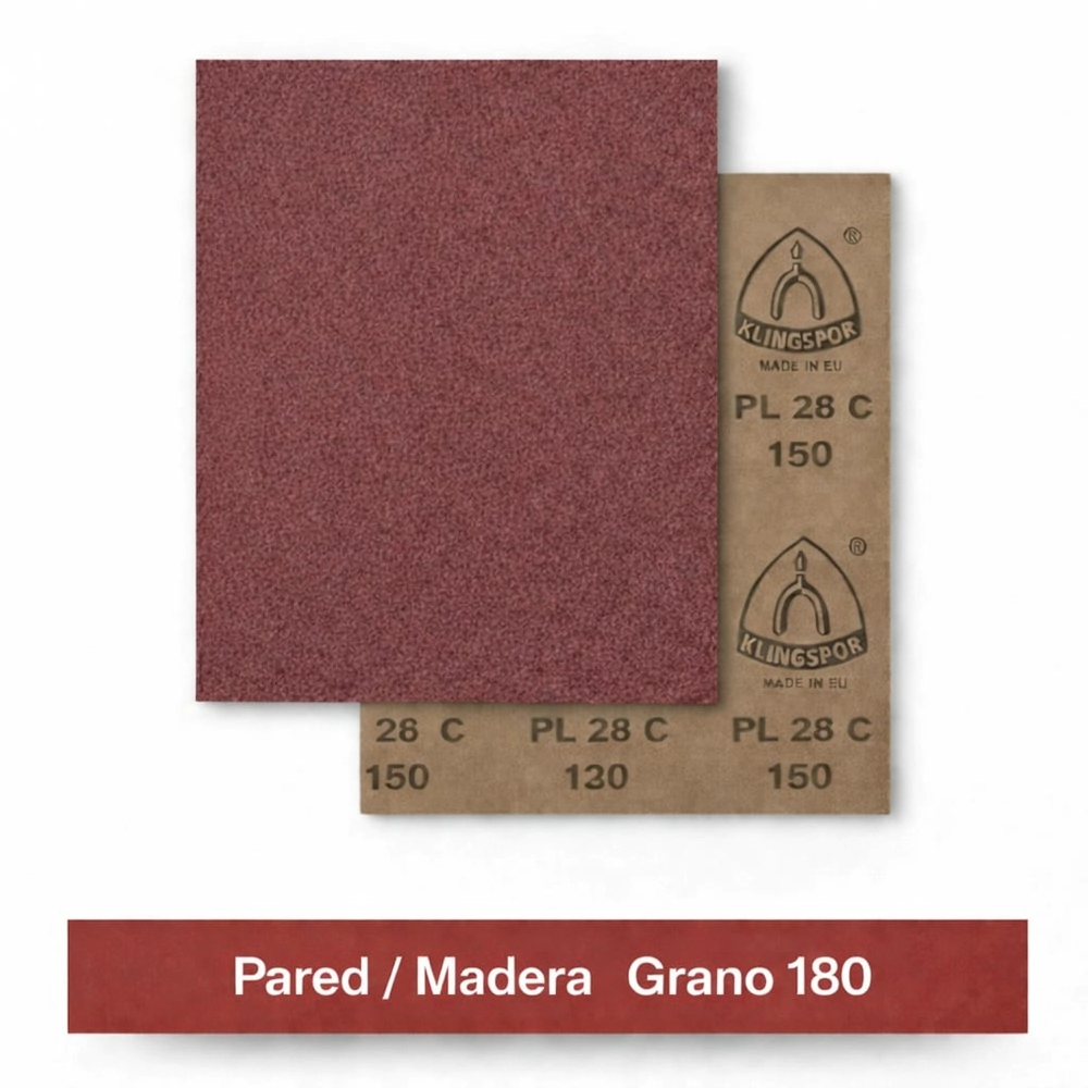 KLINGSPOR LIJA MADERA PL28C GRANO 180 (PARED)
