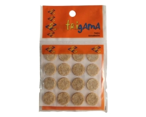 TRIGAMA FIELTRO AUTOADHESIVO CIRCULO 20 MM BEIGE
