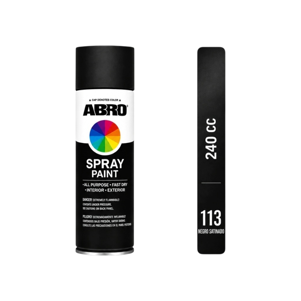 ABRO 240cc AEROSOL NEGRO SATINADO (113)