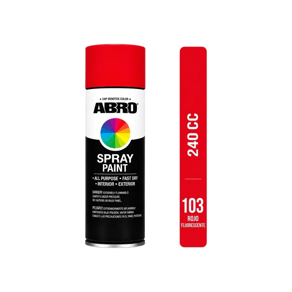 ABRO 240cc AEROSOL ROJO FLUO  (103)