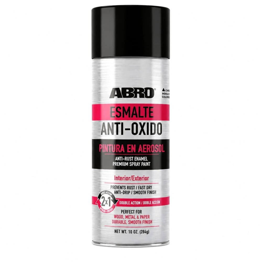ABRO AEROSOL ANTIOXIDO 2 EN 1 NEGRO BRILLANTE 400 CC