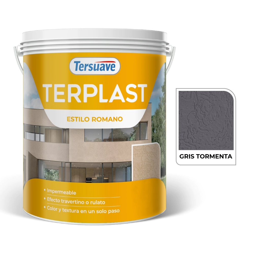 TERPLAST ROMANO MEDIANO GRIS TORMENTA 6 KG