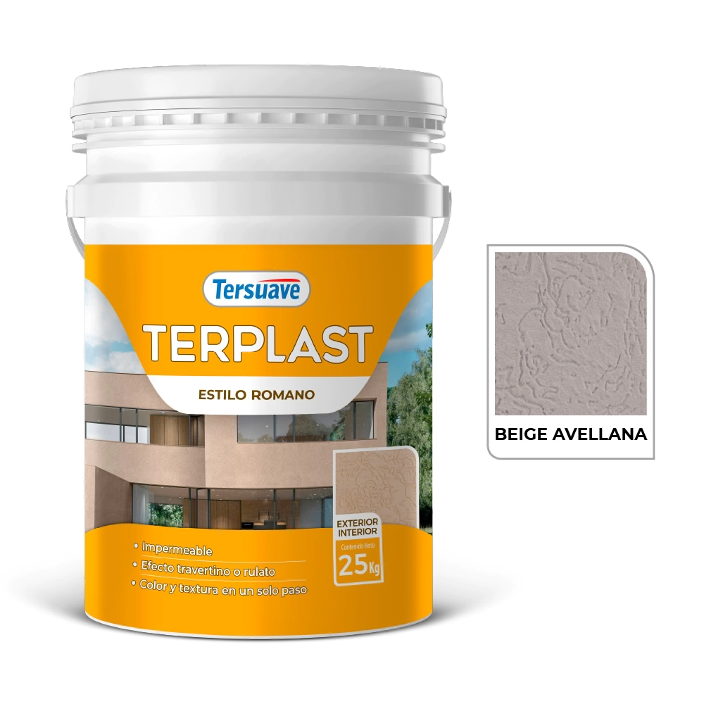 TERPLAST ROMANO MEDIANO BEIGE AVELLANA 25 KG